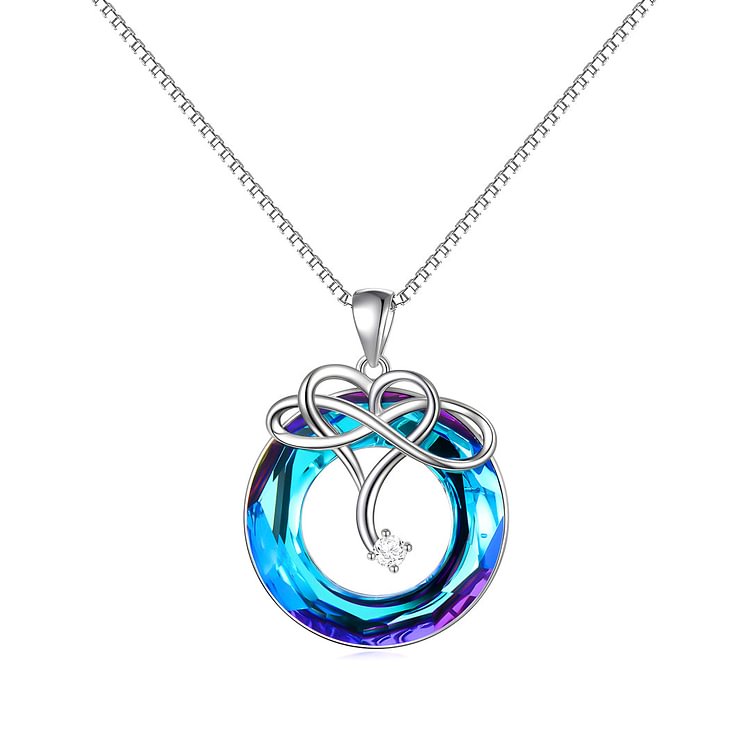 S925 Te amo hasta que se acabe el infinito Collar Crystal Infinity