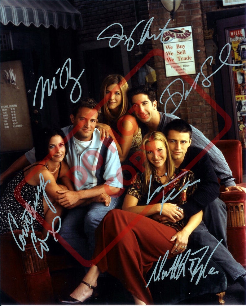 Friends CAST Jennifer Aniston Courtney Cox Matt LeBlanc 8.5x11 Autographed Signed Reprint Photo Poster painting