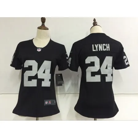 Women's  Oakland Raiders #24 Marshawn Lynch Black Stitched NFL Vapor Untouchable Limited Jersey