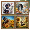 (US Local)4pcs/set Dachshund-11CT Stamped Cross Stitch Kit