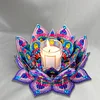 DIY Purple Lotus Diamond Painting Candle Holder