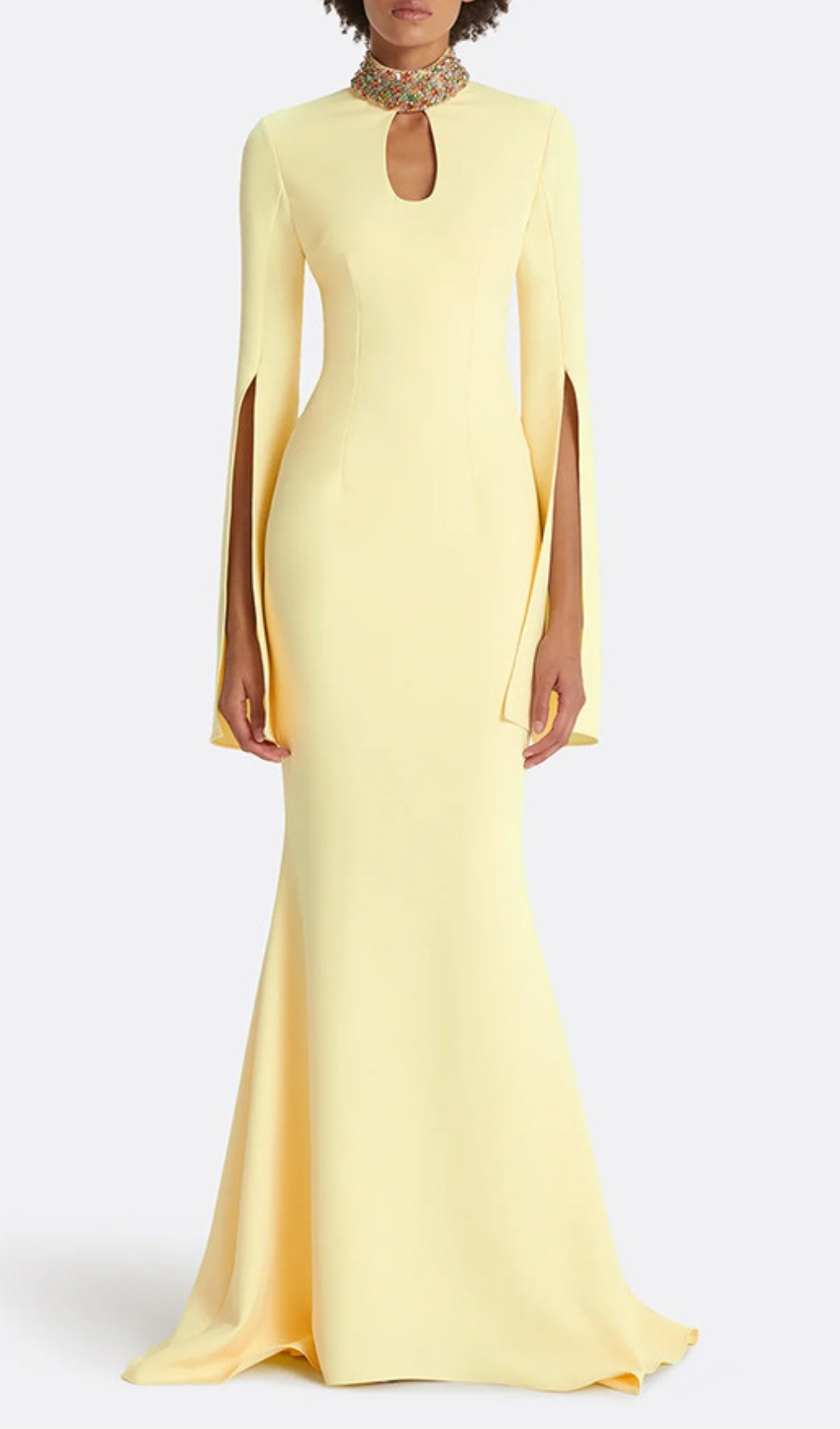 Flowering Girl Women Ellema Yellow Long Sleeve Embellished Maxi Dress 