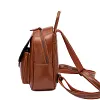 Leather retro college women's backpack