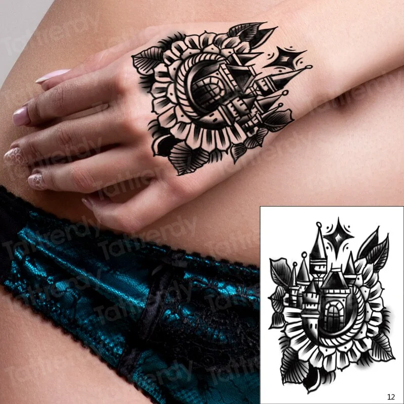 hand tattoo rose henna stickers temporary tattoo sticker roses hand tattoo stickers flower waterproof fake tatoo finger sheet