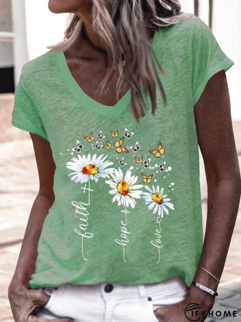 Casual Cotton Blends Floral Shirts & Tops | IFYHOME