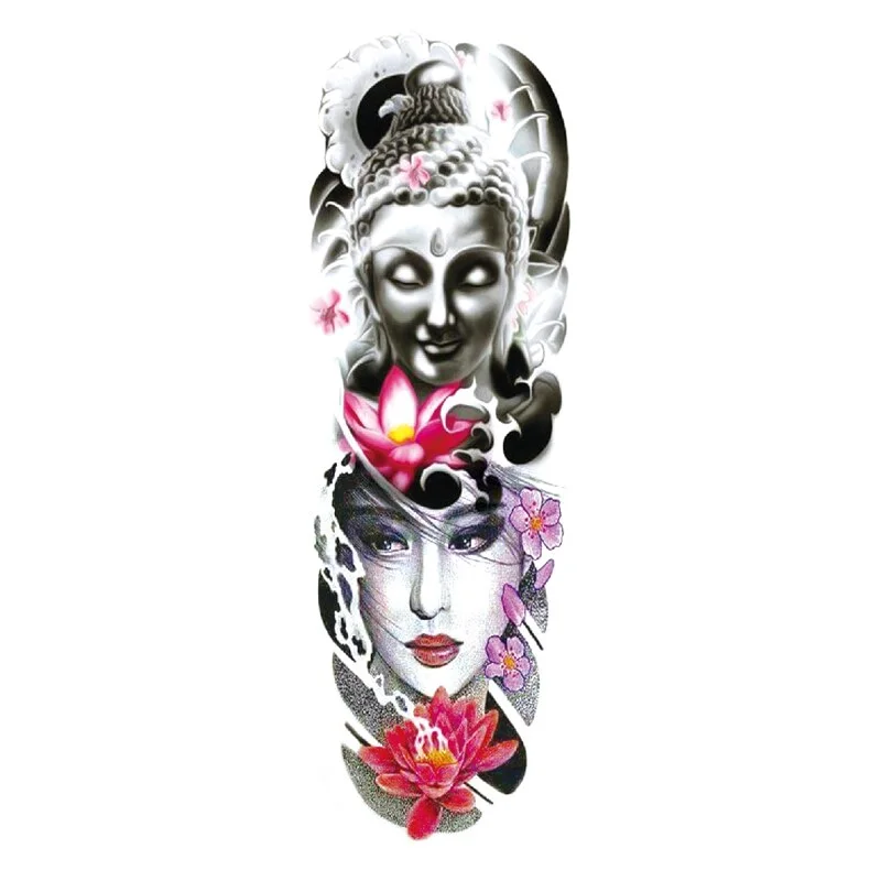 Sdrawing Tattoos Arm Sleeve Man Skeleton Hand Tiger Fish Fox Animal Stickers Supernatural Fake Tattoo Evil For Men Waterproof 1028-0