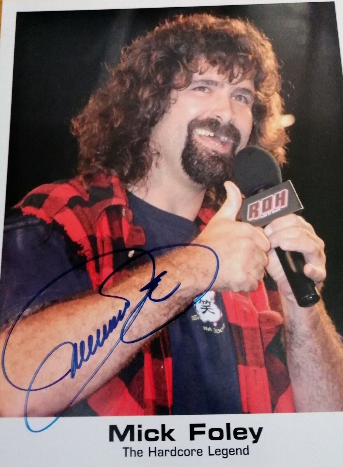 MICK Foley WWE HAND SIGNED Autographed GENINUE 8 X 10 Colour Photo Poster paintinggraph