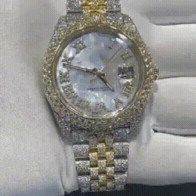 Vessful Hiphop Mens Full Diamond Bling Iced Out Business Watch-VESSFUL