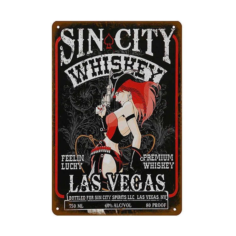Sincity Whiskey - Vintage Tin Signs/Wooden Signs - 8*12Inch/12*16Inch