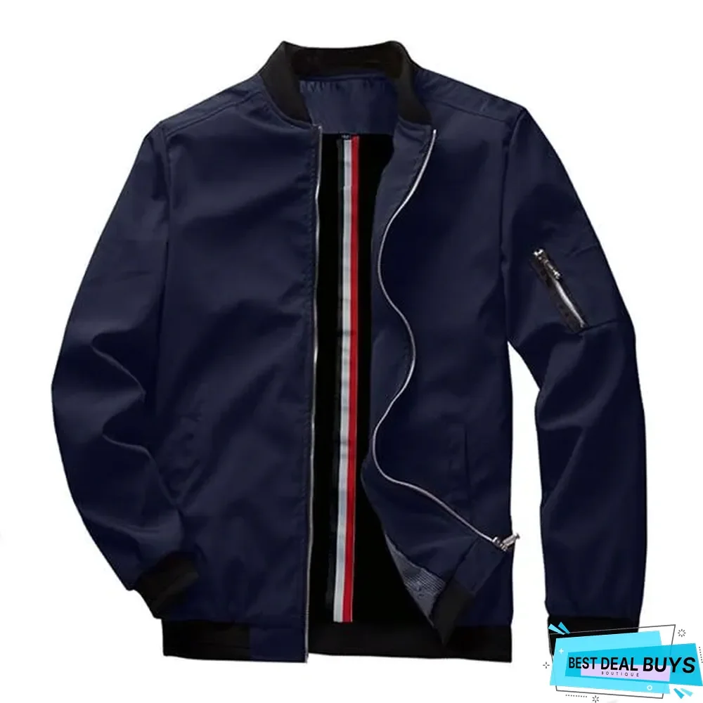 Men's Bomber Zipper Jacket Casual Streetwear Hip Hop Slim Fit Pilot Coat Men Clothing