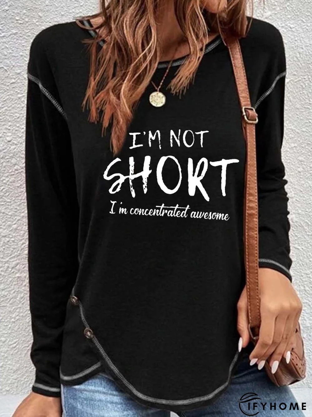 Casual Sentence Loose T-Shirt | IFYHOME