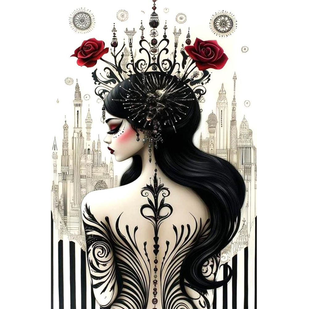 Ghost Woman 40*60cm(canvas) full round drill diamond painting