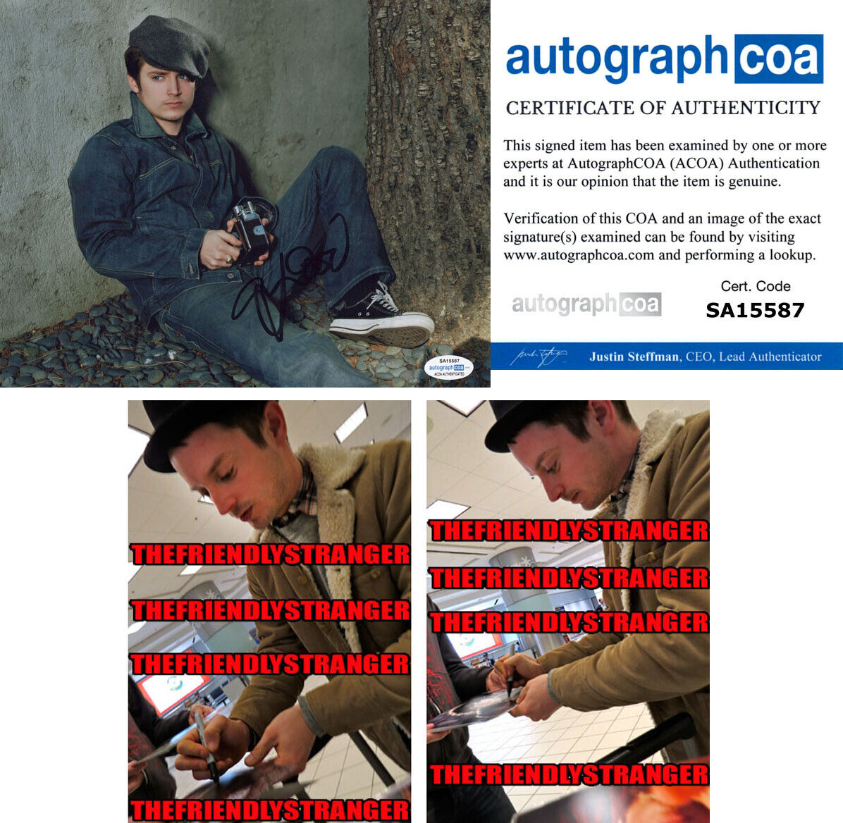 ELIJAH WOOD signed Autographed 8X10 Photo Poster painting c PROOF - SEXY Lord Of The Rings ACOA