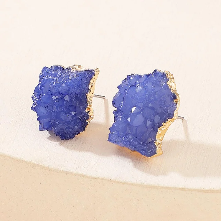 Blue Spar Rough Earrings Natural Gifts for Her