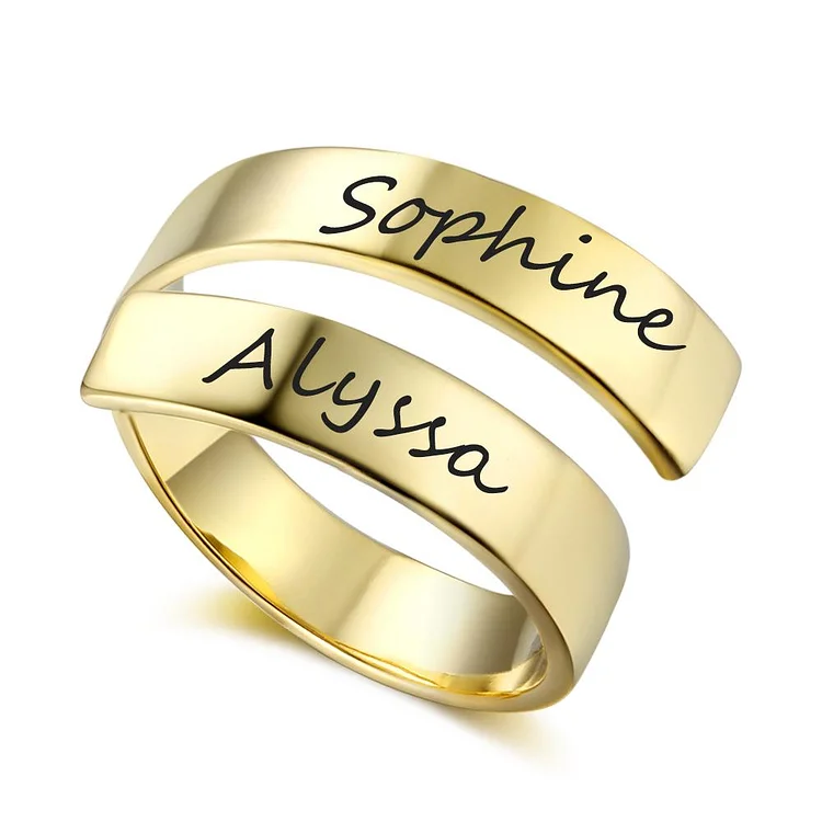 Engraved Personalized Ring Promise Ring with 2 Names