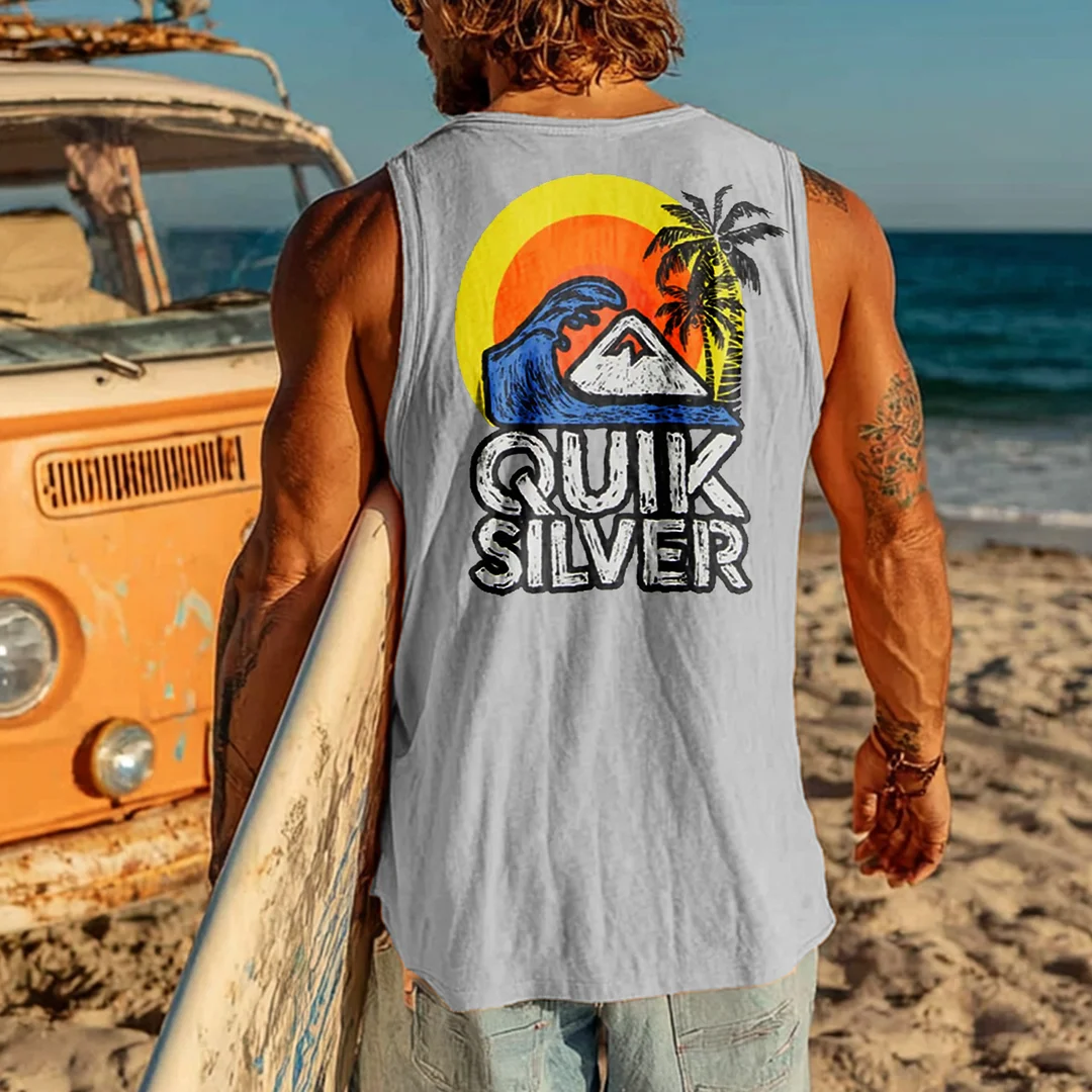  Beach-Inspired Graphic Tank Top for Men