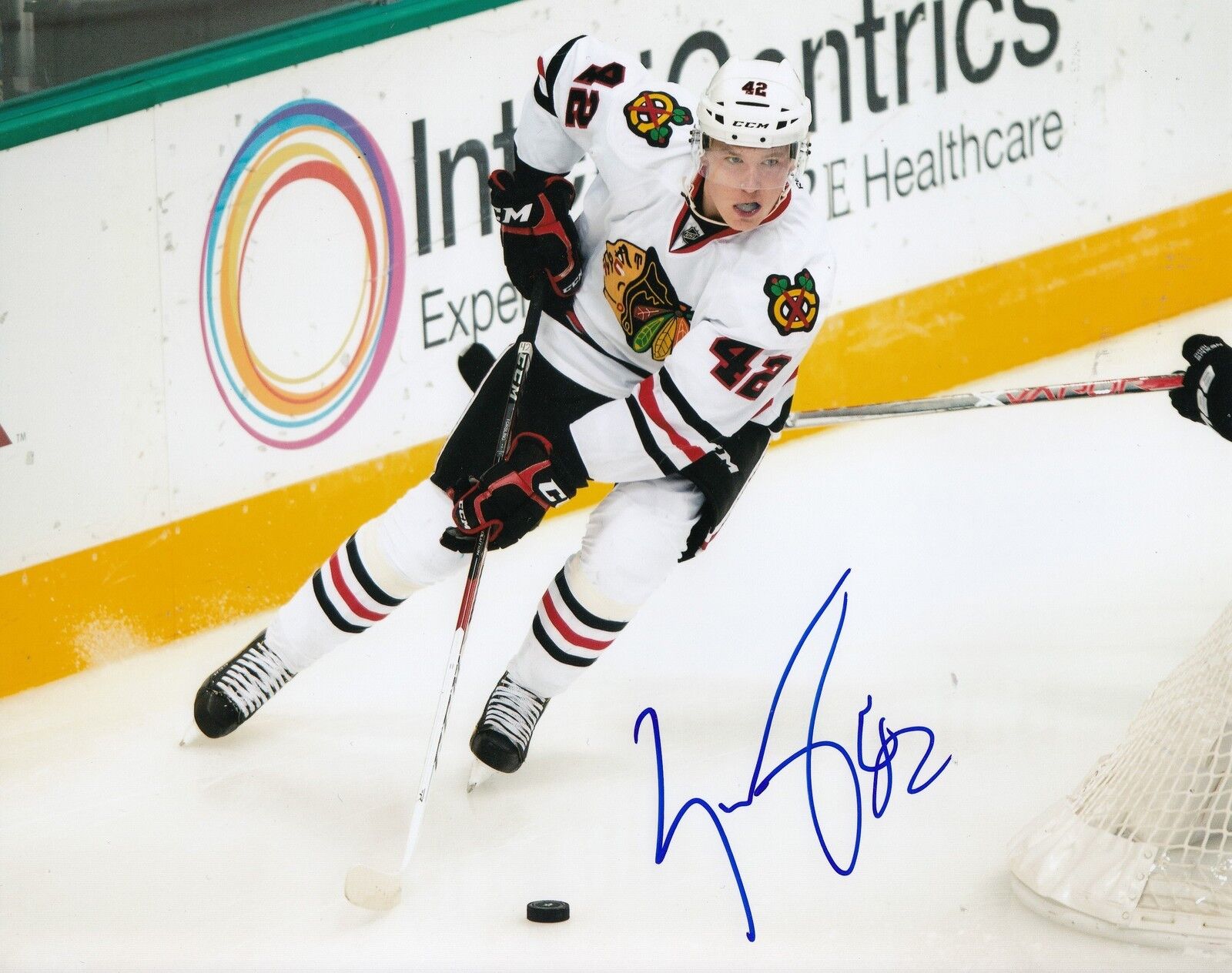 GUSTAV FORSLING signed (CHICAGO BLACKHAWKS) autograph HOCKEY 8X10 Photo Poster painting W/COA #2