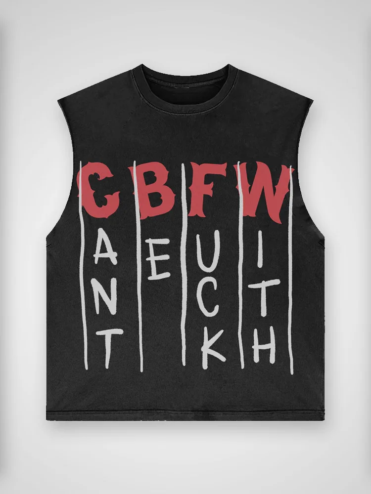 Cbfw Sleeveless Distressed Pure Cotton Vest