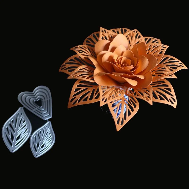 3D Flowers Leaves Stencil Metal Cutting Dies Scrapbooking Craft Dies Stamps and Dies Embossing