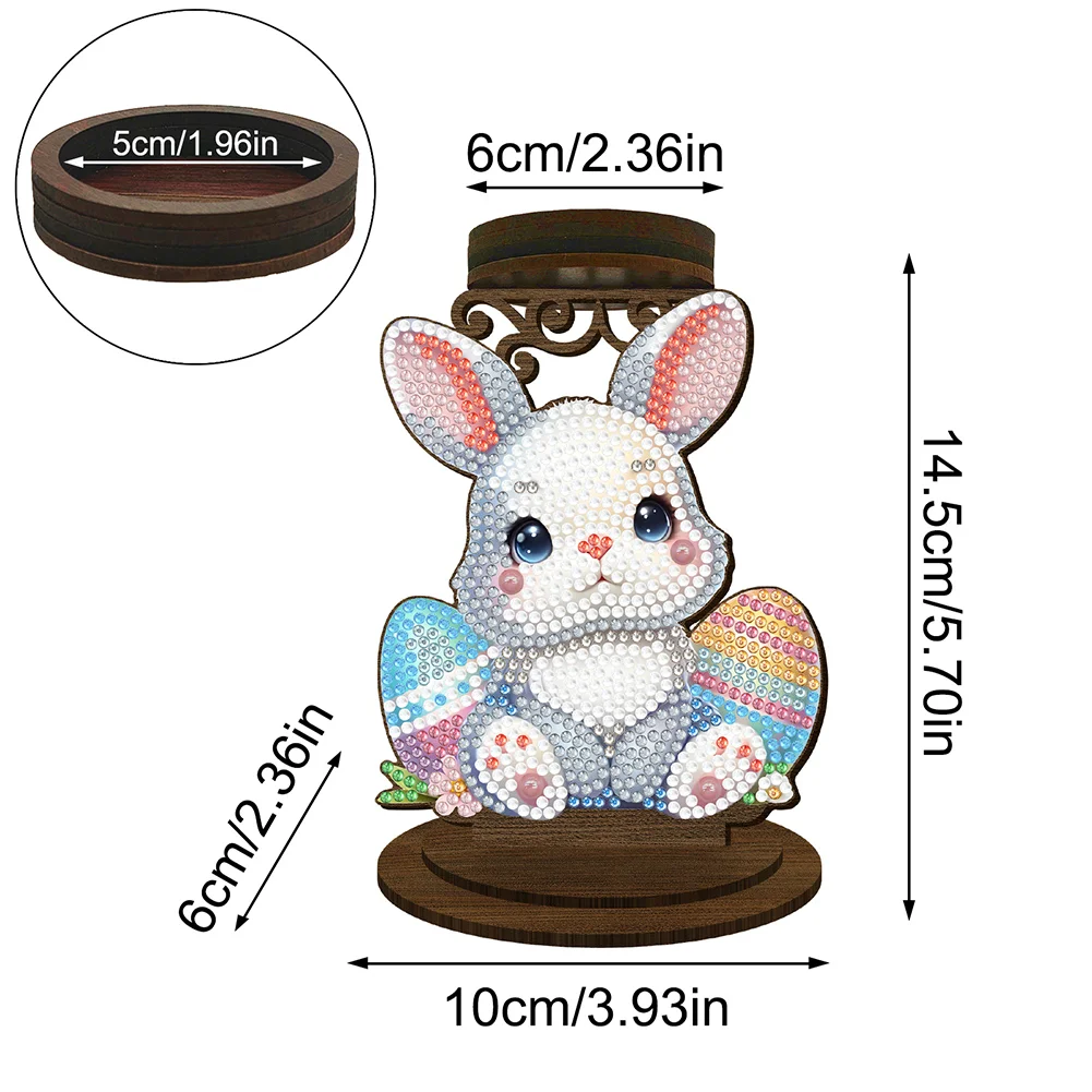 Easter Egg Bunny 5D DIY Diamond Painting Candle Holder Ornaments for Art Crafts