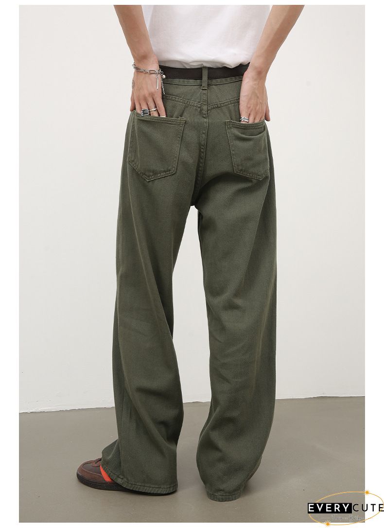 Cotton Casual Corduroy Women Long Pants Autumn Winter Office Button Wide-Legged Trousers Fashion Mid Waist Ladies Bottom