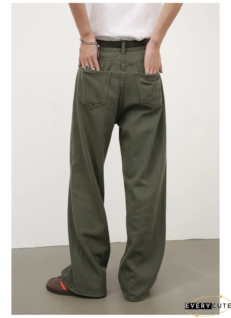 Cotton Casual Corduroy Women Long Pants Autumn Winter Office Button Wide-Legged Trousers Fashion Mid Waist Ladies Bottom