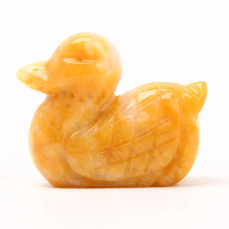 Yellow Jade Duck Carvings Animal Bulk