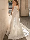 See-Through Lace Spaghetti-Neck Bandeau Wedding Maxi Dress