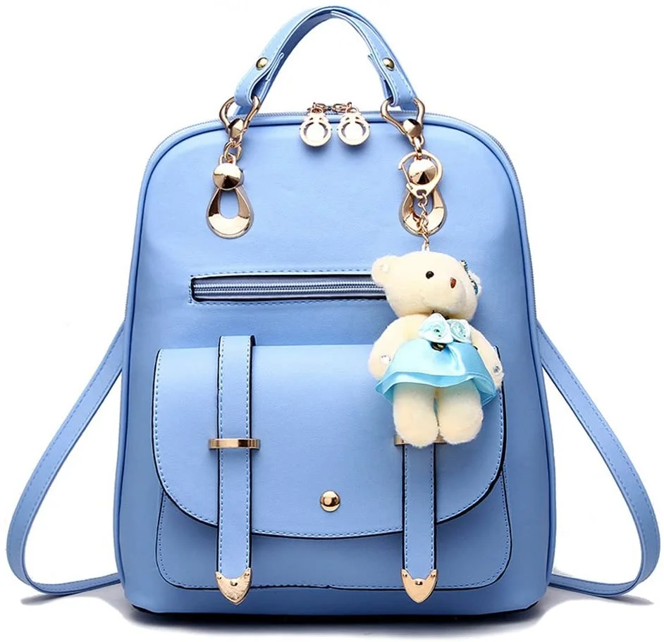 Women Small Backpack with 9 Pockets Girls Cute Tiny Purses for Travel Everyday Bag Pack