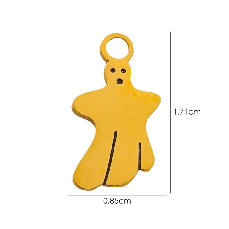 1 Piece 10*14.8mm 8.3*14.8mm 9.1*15.2mm 304 Stainless Steel 14K Gold Plated Pumpkin Skull Grimace Pendant Jewelry Accessories