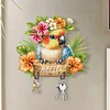(US Only)Parrot Theme Wood DIY Diamond Painting Hooks Home Decor Craft Kit for Wall Decor