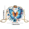 Papillon, un carton carton en acrylique en acrylique en amour en style maison, portefeuille avec cha&icirc;ne avec une petite croix en forme de diamant pour