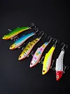 6Pcs Fishing Lure Vibration Artificial Hard Baits 7cm 16g Swimbait Fishing Bait