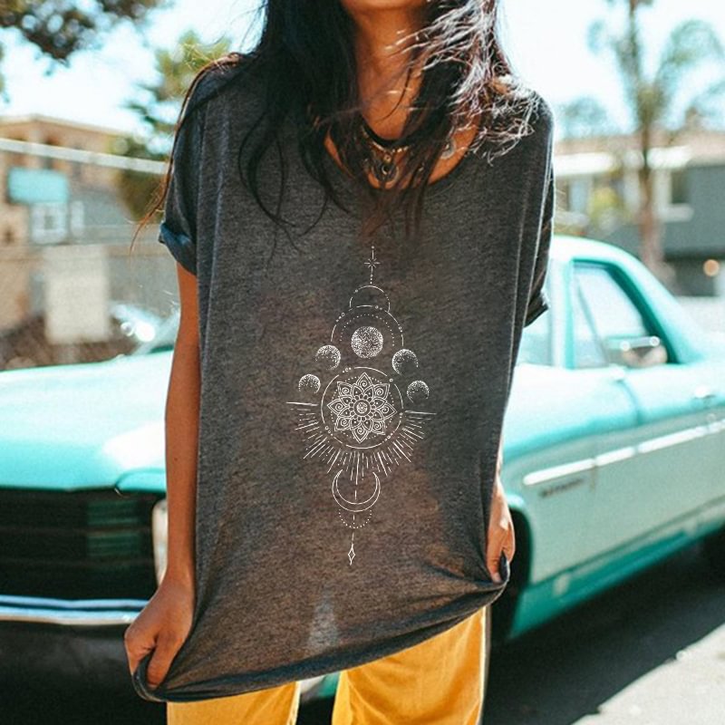   Mysterious Classic Moon Flowers T-shirt Designer - Neojana