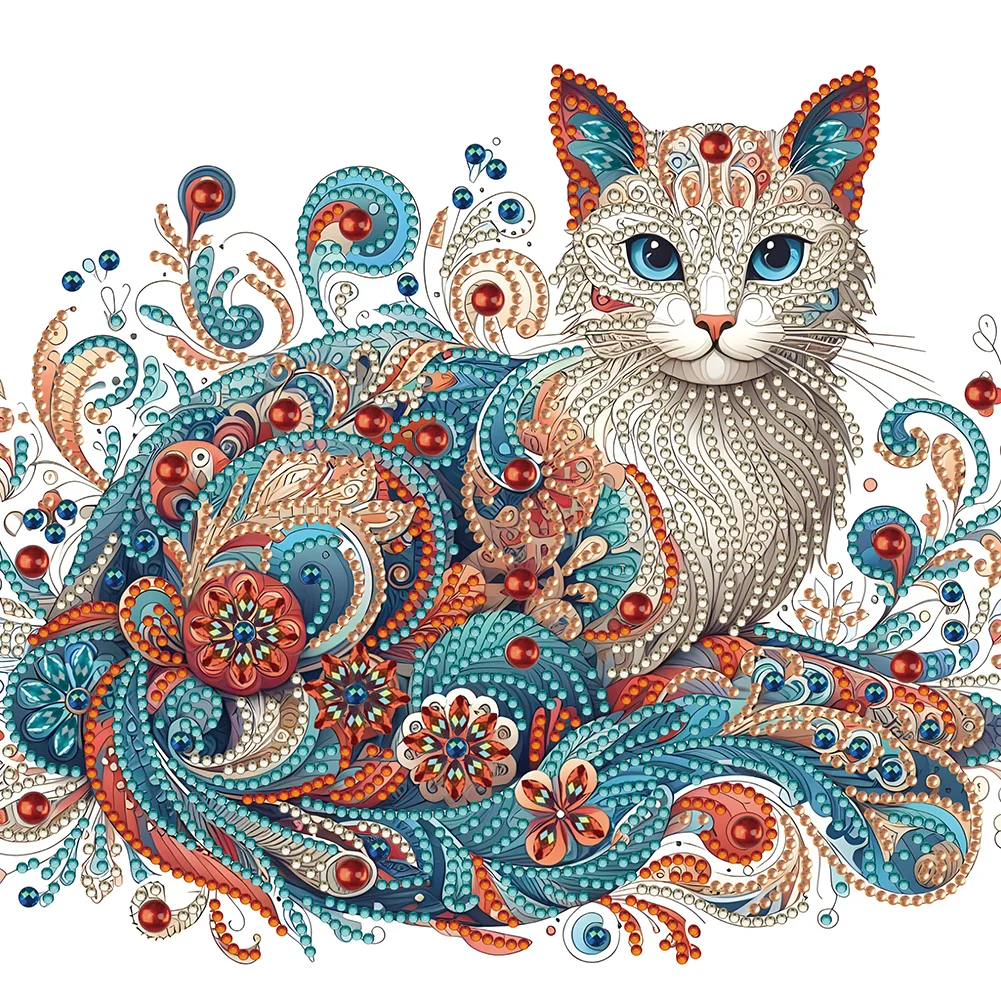 Partial Special-shaped Crystal Rhinestone Diamond Painting - Cat(Canvas|30*30cm)