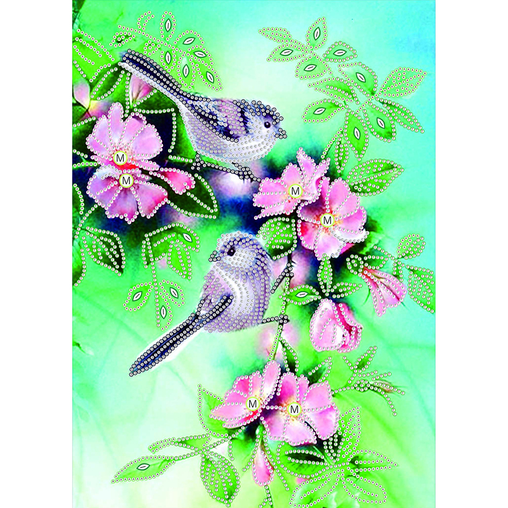 

30*40CM - Special Shaped Diamond Painting - Branch Bird, 501 Original
