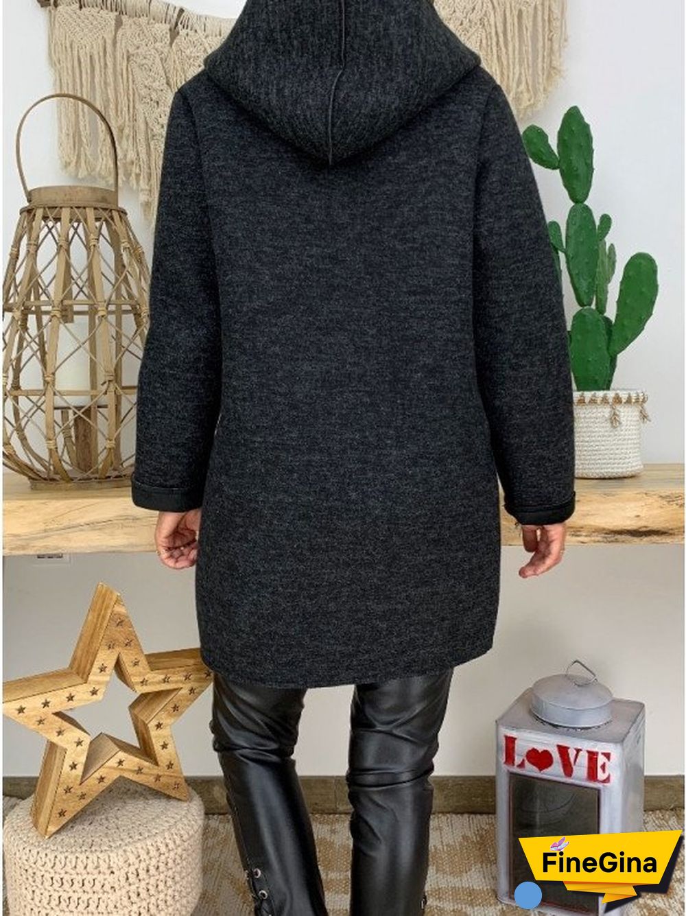 Solid Casual Long Sleeve Knit coat