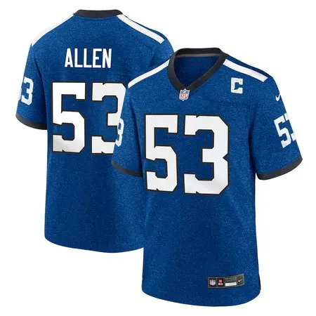 Men's Indianapolis Colts #53 CJ Allen Royal 2026 NFL Draft Game Jersey