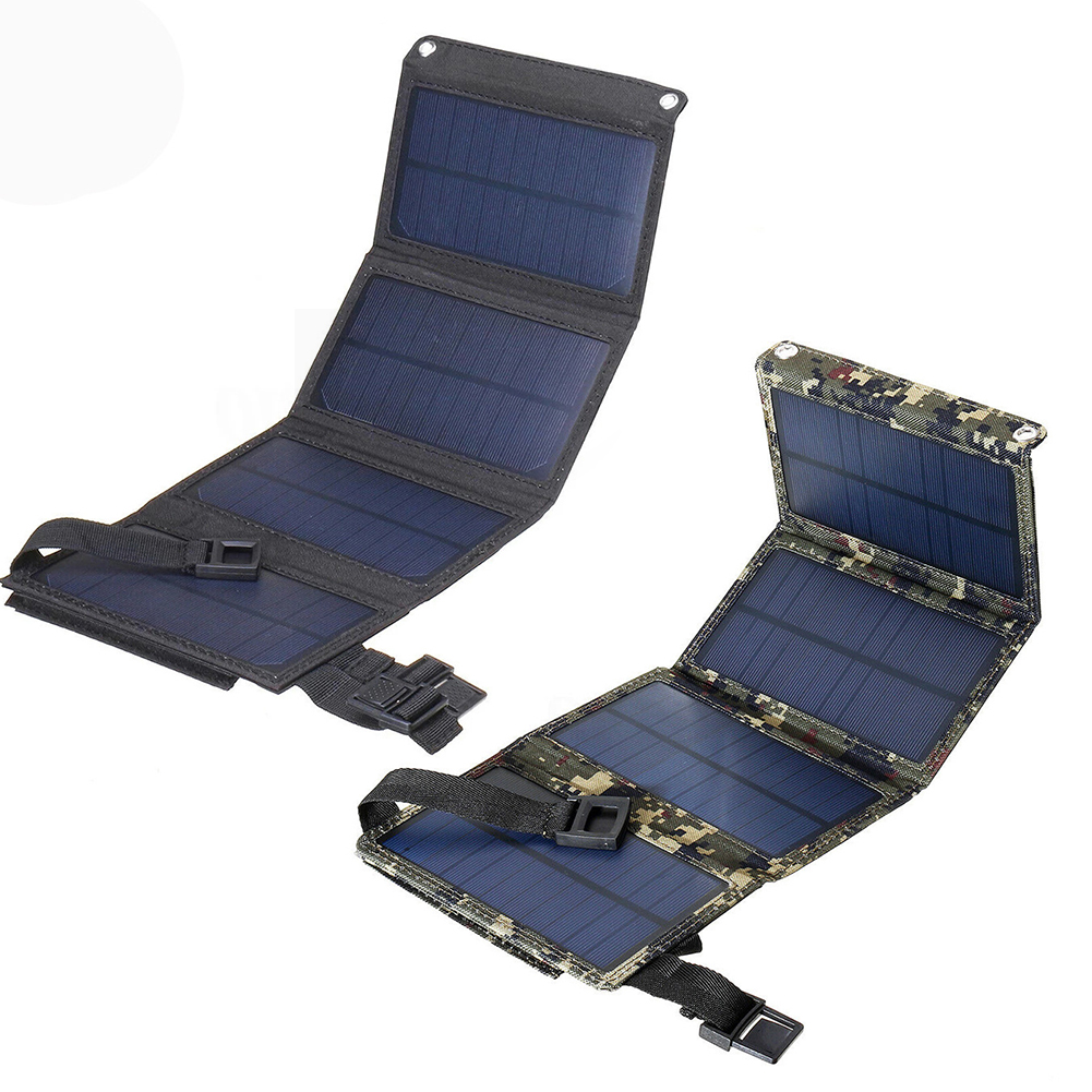 

USB Solar Panel Waterproof Folding 20W Solar Cells Charger for Mobile Phone, Black, 501 Original