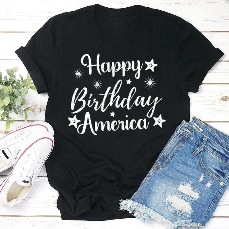 Happy Birthday America T-shirt Tee --Annaletters