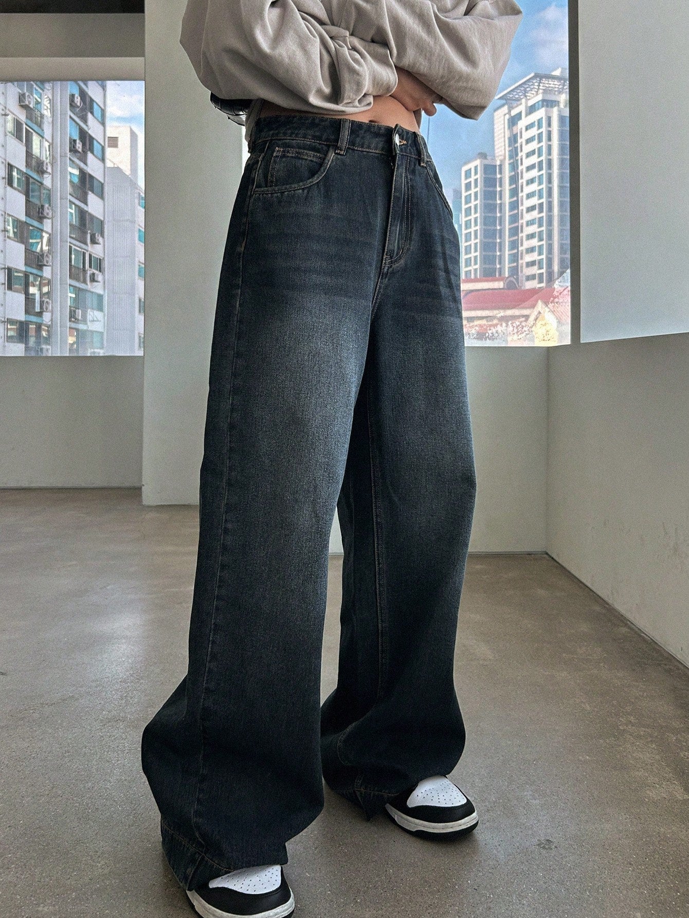 OLCooL Solid Wide Leg Jeans olcool