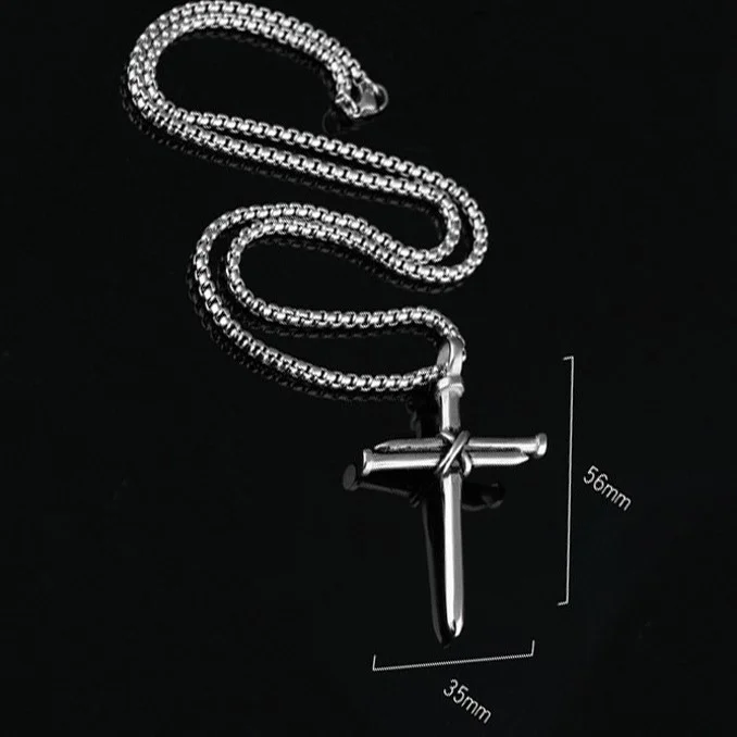 Cross Nail Necklace Pendant-inspireuse