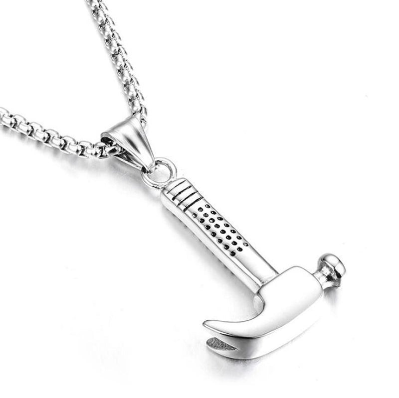 Retro Punk Cross Axe Alloy Titanium Steel Iron Plating Men’s Pendant Necklace Men Pendant Necklaces