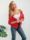 Open Front Solid Cardigan with 3/4 Sleeves, Elegant Spring/Summer Women's Clothing
