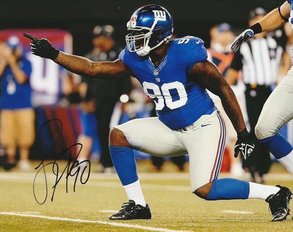 JASON PIERRE-PAUL SIGNED NEW YORK GIANTS FOOTBALL 8x10 Photo Poster painting #2 NFL EXACT PROOF