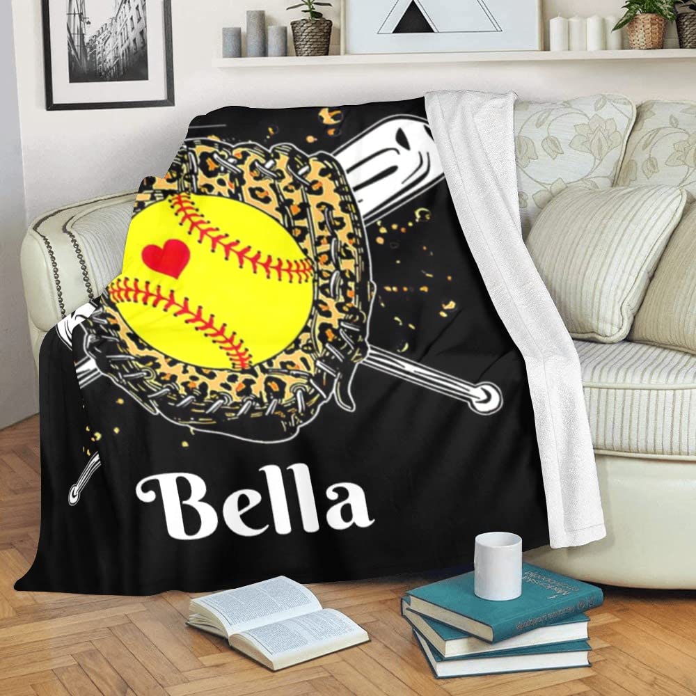 Personalized Softball Blanket for Comfort & Unique| BKKid194