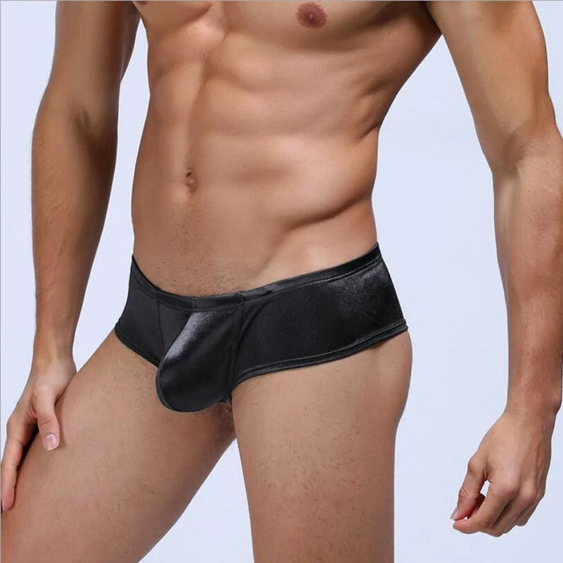 Aonga  Underwear Men Boxer Shorts Man Silk Soft U Convex Pouch Low Waist Panties Male Underpants Cueca calzoncillos XXL