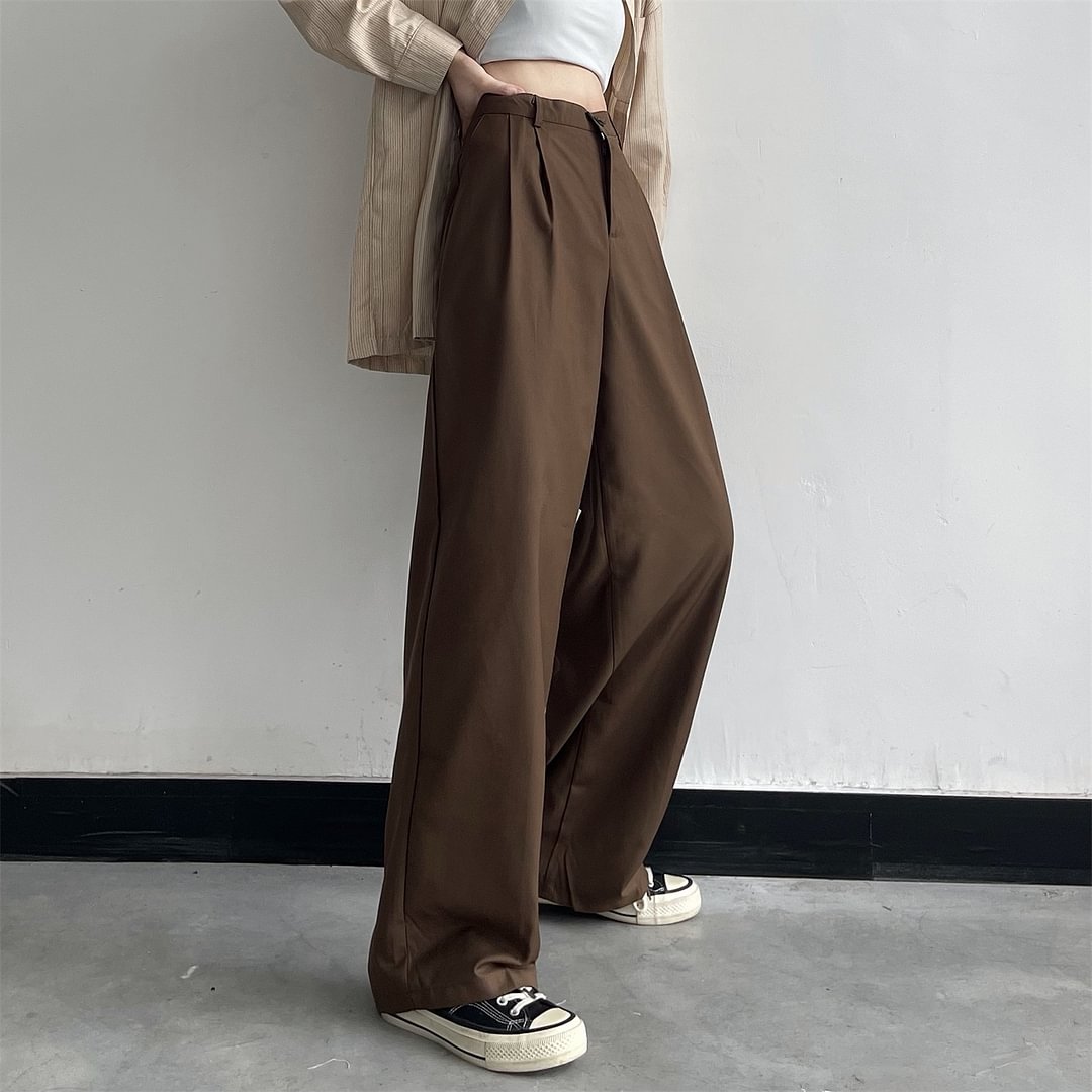 RETRO HIGH WAIST WIDE LEG SUIT PANTS