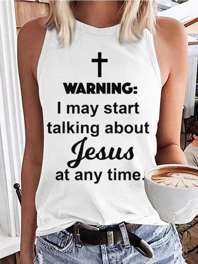 Warning I May Start Talking About Print Tank Top