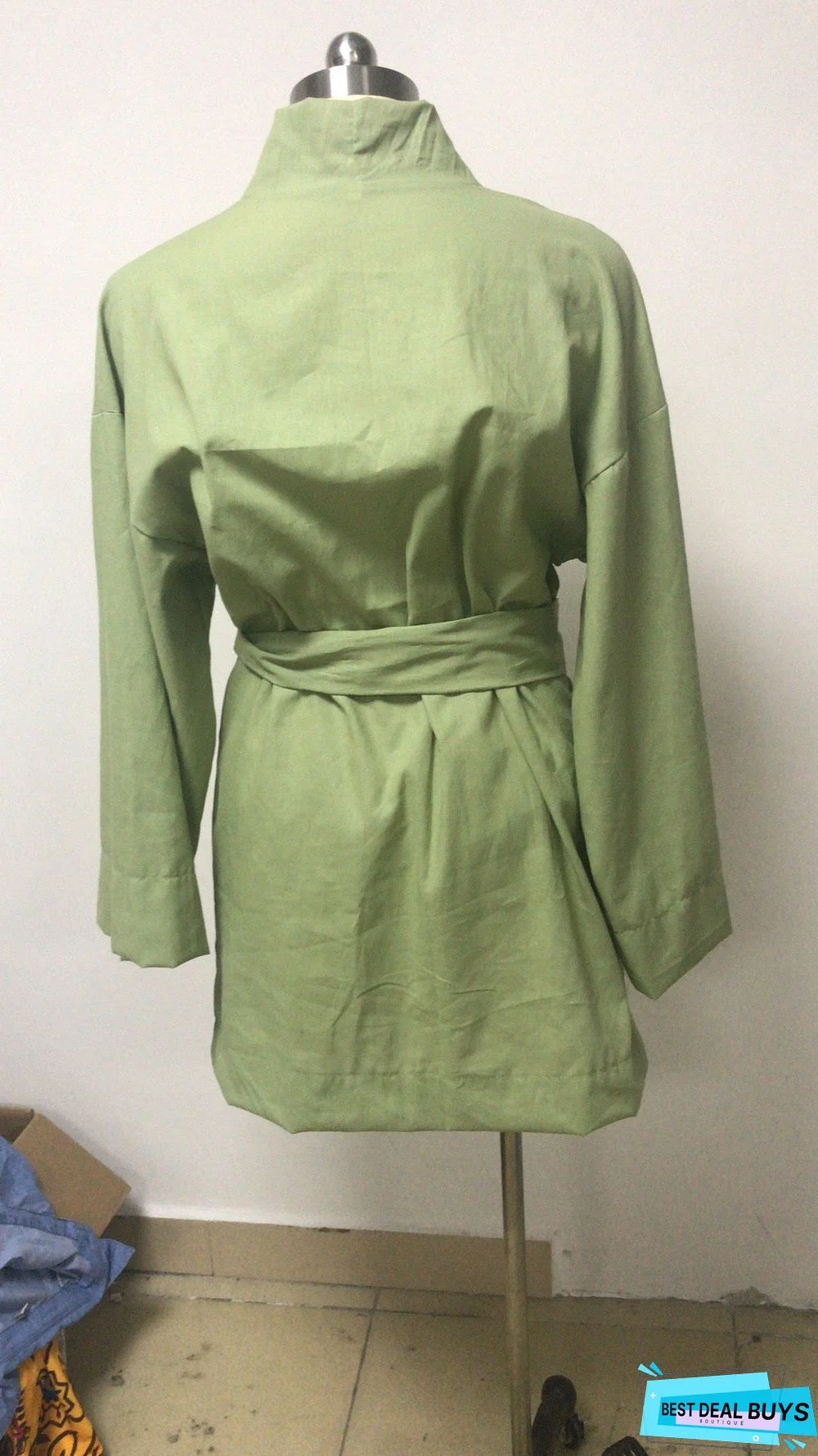 Women's Cardigan Dress Solid Color Loose Cotton Linen Medium Length Shirt Skirt Linen